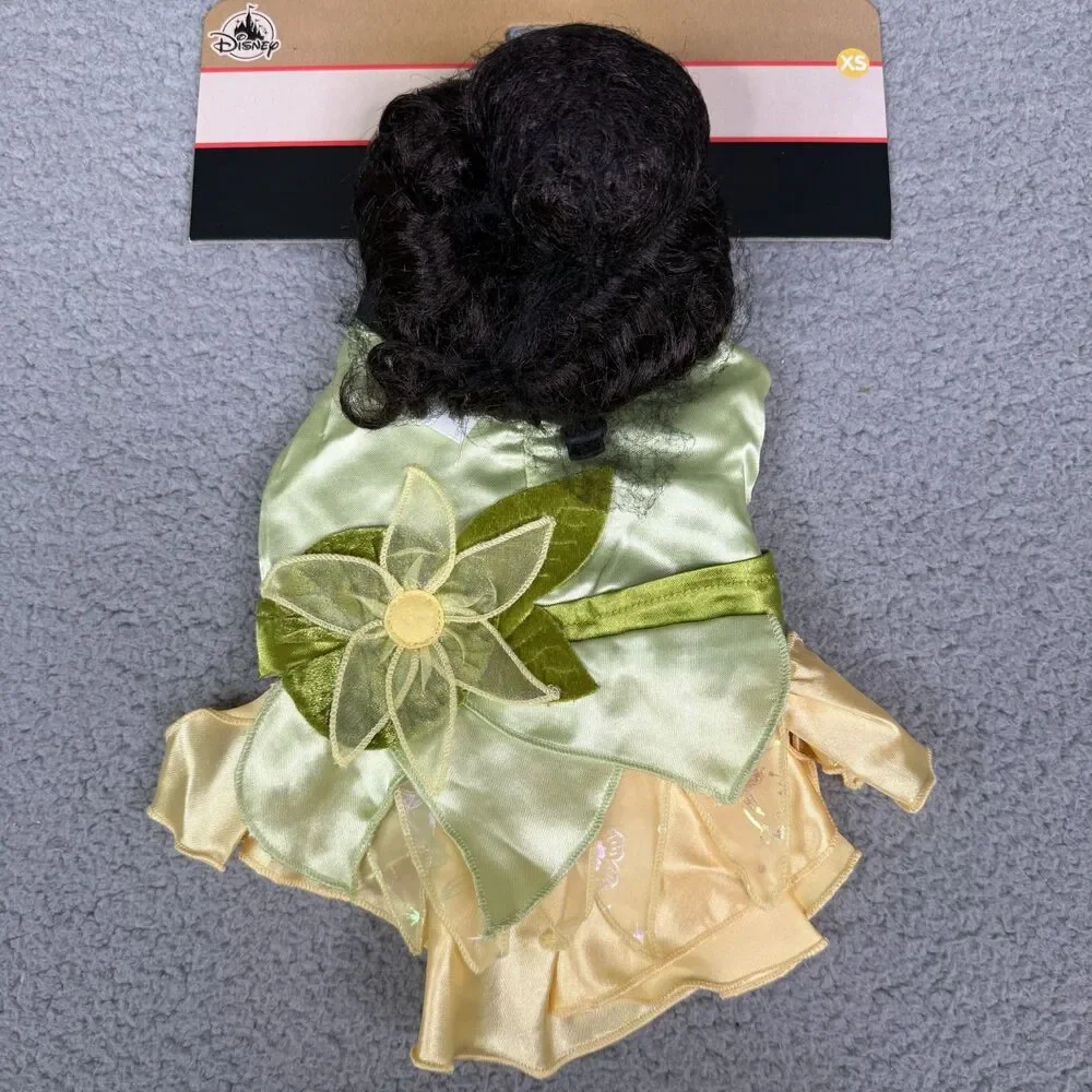 Disney‎ Tails Dog Costume Princess Tiana XS Dress Wig Pet Halloween Outfit NWT